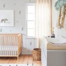 Pegatinas de pared de hojas verdes bohemias, arte para guardería, habitación de niños, calcomanías de pared de acuarela extraíbles, decoración Interior nórdica para el hogar para niños - BTM036 - Ver 3