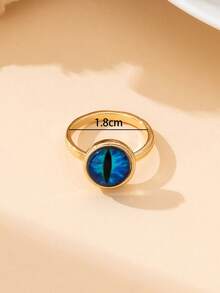 1pc Fashionable Unique Design Summer Beach Style Devil's Eye Ring For Women - Blue - View 6