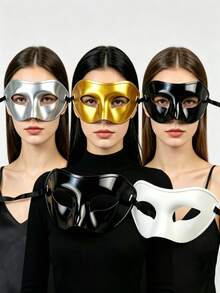 6 chiếc mặt nạ hóa trang dự tiệc, kiểu Venice che nửa mặt, thích hợp cho Halloween, đám cưới và dạ hội hóa trang. - Nhiều màu - Xem 3