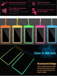 通用IPX6防水手机套 - 兼容 17/16/15/14/13/12/11 Pro Max、Galaxy S22/S23及其他7.0英寸及以下手机，触控灵敏，适合海滩、邮轮、雨天等场合，附带挂绳 - 彩色 - 查看 4