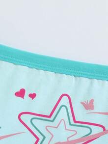 4pcs/Pack Girls' Soft Comfortable Cute Rainbow Butterfly Briefs - Multicolor - View 4