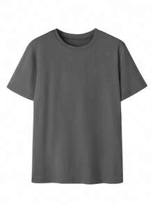 Camiseta de mujer estampada de manga corta para verano, tela de poliéster, estilo multifuncional, corte regular, peso 180 gramos, 1 unidad. - Gris Oscuro - Ver 4