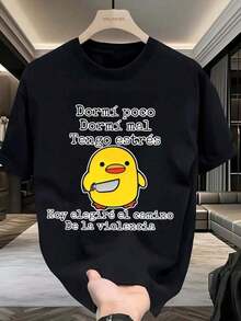 Camiseta de hombre con eslogan en español divertido - Perfecta para días estresantes, ropa casual, regalo para amigos - Verano, ligera, transpirable camiseta de manga corta - Tallas S M L XL XXL XXXL - Negro - Ver 1