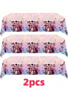 Hasbro 1/2 Pieza Mantel de mesa con tema de grupo de chicas, decoración de fiesta de cumpleaños, mantel desechable de PE, adecuado para decoración de fiesta de fans de K-Pop - Multicolor - Ver 12