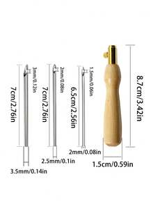 Punch Needle Embroidery Kit, 3 Interchangeable Needle Heads, Replaceable Design Suitable For Different Densities And Yarn Diameters, Applicable To Punch Needle Embroidery, Carpet Making And Handmade Gifts - Puncture Needle - View 6