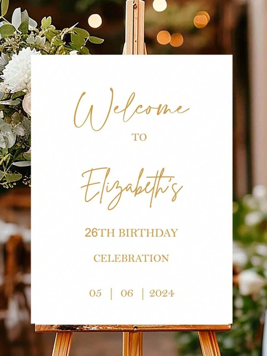 Classic Wedding Sign, Minimalist Wedding Sign, Customized Wedding Poster, Wedding Welcome Poster, Wedding Decor, Personalized Wedding Sign - Multicolor - View 1
