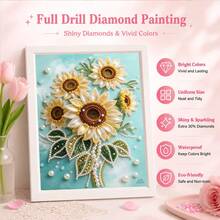 5pcs Diamond Painting Kit - Sunflowers, DIY Art, Home Decor Gift, 17x22cm - View 3