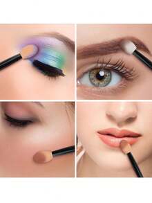 50pcs Disposable Double-Ended Eye Shadow Brushes, Soft Sponge Makeup Applicators For Eye Shadow, Highlighter And Concealer, Beginner-Friendly Portable Makeup Tools; Nail Sponge Magic Wand, Double-Ended Sponge Brush, Gradient Nail Brush, Hand Clip Glitter Brush, Disposable Double-Ended Eye Shadow Brushes, Suitable For Eye Makeup Tools And Nail Art Tools - Multicolor - View 6