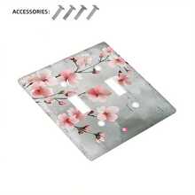 1pc Decorative Wall Plate Cover, Pink Flower Design, Fits Electrical Outlets And Light Switches, Suitable For Farmhouse And Country Bedroom Decor - Multicolor - View 12