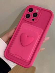 1个玫瑰红渐变色手机壳 + 3D心形自粘卡套，磨砂质感，兼容 16 Pro Max/16 Plus/16 Pro/16/15 Pro Max/15 Plus/15 Pro/15/14 Pro Max/14 Plus/14 Pro/14/13 Pro Max/13 Pro/13/12 Pro Max/12 Pro/12、11 Pro Max/11 Pro/11/XS Max/XR/XS/7/8 Plus/7/8、Note 14 Pro+ 5G、Galaxy A56 5G，防震保护套 - 玫紅色 - 查看 3