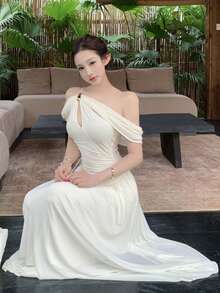 Women Maxi Dresses - White - View 9