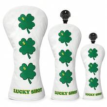 Golf Headcovers Lucky Shot Golf Club Head Covers Advanced Embroidery Premium Leather Driver Headcovers Fairway Wood Covers Hybrid Golf Accessory Fits For All Brand - Multicolor - View 2