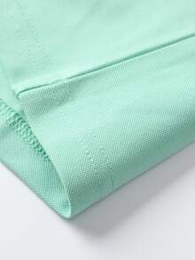 Áo polo nam mùa hè, chất liệu nhẹ, dáng ôm, tay ngắn, màu trơn, cổ bẻ, phù hợp mặc hàng ngày, đi làm, văn phòng, tập thể dục nhẹ, đi biển, có thể làm quà tặng Ngày của Cha - Màu xanh Bạc hà - Xem 8