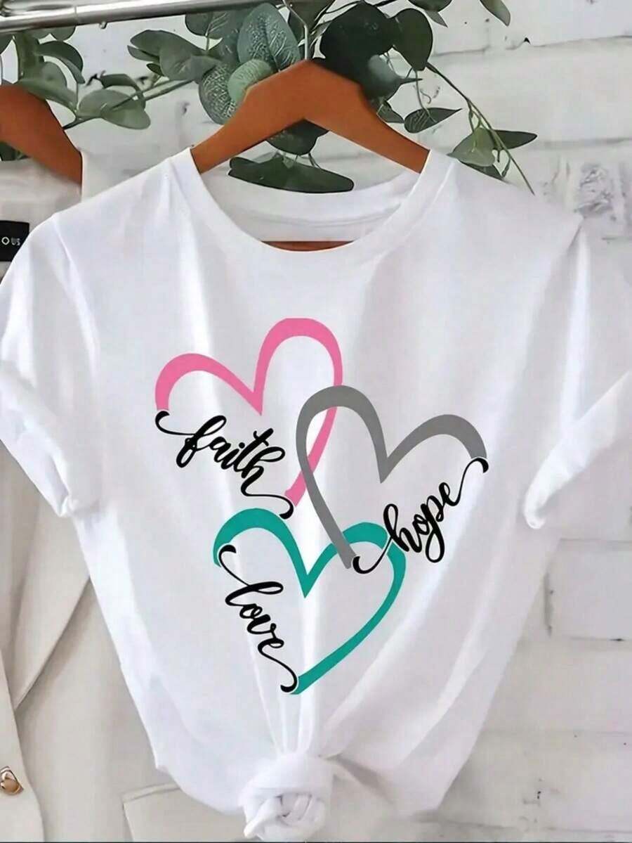 Camiseta de Talla Grande para Mujer, Estilo Casual y a la Moda - Camiseta con Estampado Divertido - Manga Corta, Cuello Redondo, Corte Holgado, Lavable a Máquina, Cómoda para Todas las Temporadas, Adecuada para Uso Casual |     Corte Holgado |     Impresiones Duraderas, Ideales Para Diversos Regalos Navideños, Enviadas Desde Almacén Local. Cómodo, Holgado - Blanco - Ver 1