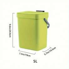 Bote de basura silencioso y cerrado que ahorra espacio: 3/5 L, cubo sellado ecológico para cocina y oficina, no necesita electricidad - Negro-3L - Ver 8