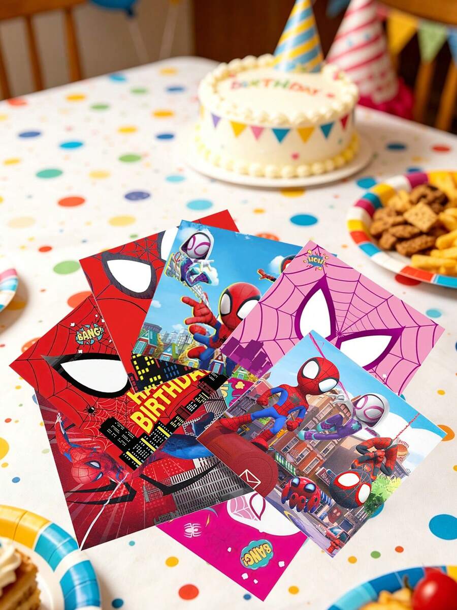 Kertas Tisu Dekoratif Kreatif Edisi Terbatas Marvel dengan Pola Kartun - Menampilkan Karakter Seperti Spider-Man. Kertas tisu ini sangat cocok untuk mendekorasi film anime dan sebagai kertas tisu dekoratif untuk film anime. - Beraneka warna - View 1