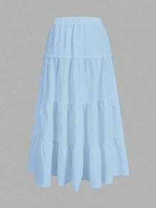 Women's Casual Summer Skirt, Multi-Layer, Candy Color, For Vacation - 賽萊斯特 - 查看 2