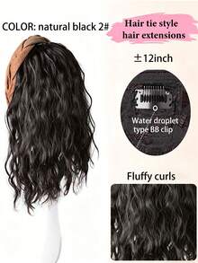 12-Inch Fishtail Braid Synthetic Hair Band With Bangs, Natural Looking Hair Clip Hair Accessory For Women - Multicolor - View 11
