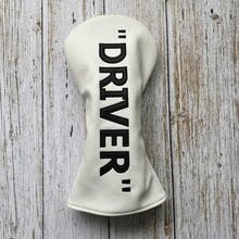 White With Black PU Leather Golf Wood Club Headcover, Premium Golf Accessory Suitable For All Brands - Multicolor - View 4