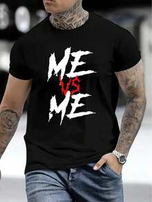 Camiseta de Hombre Cómoda Cuello Redondo Casual Algodón Manga Corta Suave Transpirable Top Estilo de Calle de Verano Primavera Camiseta de Algodón con Estampado de Letras de Moda - Blanco - Ver 8