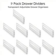 5/7/9 piezas Divisores de cajón poco profundos ajustables y extensibles, adecuados para utensilios, aplicables para la organización de cajones de gabinete - 9 piezas - Ver 3