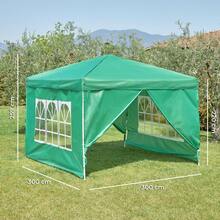 Baroni Home Patio Gazebos - 4 pareti laterali con finestre (Verde) - View 2