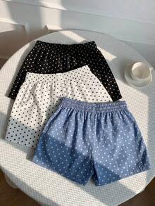 3-Piece Set Of Women's Solid Color And Patterned Shorts - Multicolor 12 - View 2