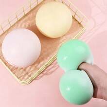 10cm Extra Large Fluid Cheese Ball Stress Relief Bouncy Ball, Large Slow Rebound Squishy Toy, Soft Slime-Like Q-Elastic Daifuku Squeeze Toy, Musical Toy, Travel Toy, Classroom Stress Relief Toy, Mini Bathroom Toy, Christmas Stationery Stress Ball, Birthday Gift, Easter Gift, Valentine's Day Gift, Perfect Gift - Multicolor - View 12