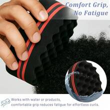 1pc Double-Sided Hair Styling Sponge Tool, Suitable For Afro Curly Hair, Braids, Waves And Curls, Unisex For Short Or Long Hair Styling - A - View 5
