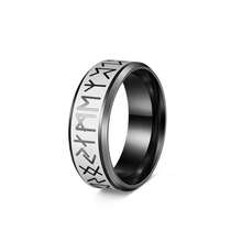 1PC Fashionable Nordic Odin Rune Stainless Steel Men's Ring, Men's Jewelry Accessory, Suitable For Weddings And Valentine's Day Birthday Gifts - Multicolor - View 33