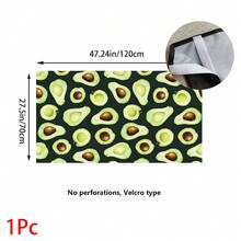 1pc, Home Decor, Avocado Pattern Printed Table Skirt, Kitchen Small Curtain, Kitchen Cabinet Cover, With Curtain Holes, Easy To Hang, Rectangular, Machine Woven, Machine Washable, Kitchen Decoration And Accessories, Perfect For Kitchen Cabinets And Home Decor - Multicolor - View 18
