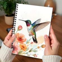 1pc Hummingbird & Floral Spiral Notebook, Office & Study Supplies, Suitable For Planning, Daily Recording, Unisex Gift - F - View 6