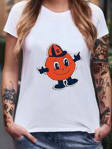 Womens Official Licensed Syracuse University Cotton Flannel Fabric-Syracuse Orange Distressed Logo Soft Flannel Fabric Sold By The Yard T-Shirt - trắng - Xem 4