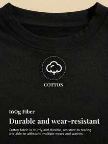 Camiseta Blanca de Cuello Redondo, Manga Corta, Casual, Adecuada para Vacaciones de Primavera a Verano, Ropa de Verano - Negro - Ver 5