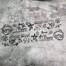 Hình dán trang trí khung xe đạp theo phong cách Graffiti | Chất liệu PVC mờ, tự dính, chịu va đập và mài mòn cao. - 1 BỘ - Xem 3
