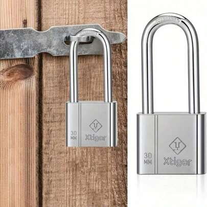Candado resistente de 4 llaves, de acero inoxidable con grillete largo a prueba de óxido, candado antirrobo universal para el hogar, puertas, gabinetes, cajones, dormitorios, accesorios de ferretería
