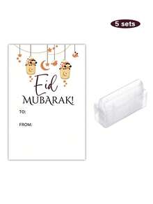 Bộ 10 phong bì đựng tiền mừng Eid theo phong tục Hồi giáo, dùng làm thiệp chúc mừng, tự làm bao bì quà tặng cho lễ Hajj, Eid Al-Adha, quà lưu niệm lễ hội, văn phòng phẩm. - Nhiều màu - Xem 11