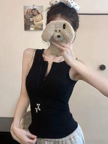 Women Tops - Black - View 9