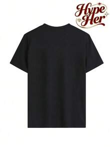 [Entrega Local]Playera Para Mujer [Entrega Local]Playera Para Mujer HypeSu Más Vendida 2026, Camiseta de Algodón de Manga Corta con Cuello Redondo y Estampado de Kiss My Bass Fish para Mujer, para Ropa Urbana o de Oficina, Top Moderno para el Día a Día, Conjuntos de Verano para Mujer - Negro - Ver 6
