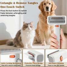 2-In-1 Cat Grooming Comb With Blade - Effortless Fur Removal For Cats & Dogs, Lockable Handle For Easy Use - Gravity 2-in-1 Detangling and Hair Removal Comb - View 5
