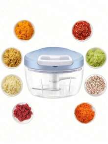 1 pieza Picador de verduras manual multifunción - Pequeño molinillo para ajo, cebolla, hierbas y especias, herramienta de preparación de cocina - Multicolor - Ver 5
