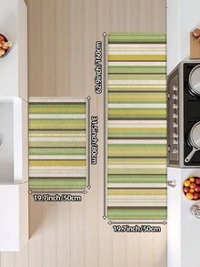 1pc Vintage Durable Rainbow Striped Runner Rug, Suitable For Bedroom, Kitchen, Bathroom, Outdoor, Hallway, Living Room, Machine Washable, Easy To Clean Entryway Mat - Multicolor - View 12