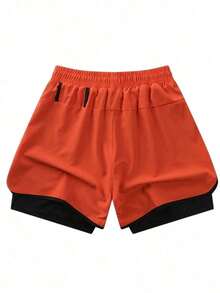 Women's Quick-Dry Yoga Shorts - Lightweight And Breathable Sports Shorts, Summer Black Elastic Fitness Shorts For Women - 紅橙色 - 查看 9