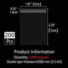 XZV 100pcs 1.57" To 11.81" Plastic Resealable Bags, Foldable Storage Bags, Reusable Ziplock Seal Gift Bags, 0.065mm/2.56mil Thick, Clear Jewelry Packaging Bags, Multi-Purpose Tool Accessory Pouches - View 24