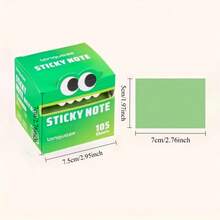 1 pieza Notas adhesivas extraíbles con diseño de dibujos animados, papel de notas con degradado de color en caja, 105 hojas de gran capacidad para estudiantes y oficina, reutilizable múltiples veces. La caja con forma de ojos grandes tiene un diseño general creativo y un esquema de color degradado fresco, con una apariencia linda y llamativa. La caja completa contiene 105 hojas de papel de notas, con un diseño de gran capacidad que satisface las necesidades de uso a largo plazo. - A - Ver 7