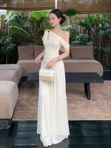 Women Maxi Dresses - White - View 1