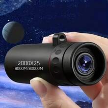 Telescopio monocular 2025 2000X25 HD, portátil compacto para viajes, senderismo, pesca, camping, observación de estrellas, conciertos y observación de aves - Con clip para teléfono - Ver 1