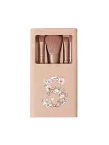 Portable Makeup Brush Set With Mirror, Flower Letter A-Z, Boxed Makeup Brush Set, Multifunctional Makeup Brush With Mirror Box, Mini Multifunctional Makeup Pen, Foundation Brush, Eyeshadow Brush, Beginner Makeup Tool Palette Brush Makeup Storage Rack With Makeup Brushes, Convenient Makeup Tool Set Gift For Girls Ideal Gift, Portable Travel Supplies Travel Essentials - Multicolor - View 6