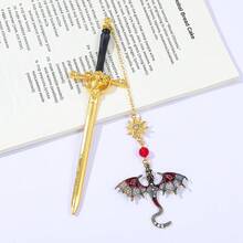 奇幻龙形吊坠圣剑造型金属书签，创意圣剑与龙设计阅读配件，送给阅读爱好者、爱书人和藏书家的完美礼物，阅读用品，可爱文具，粉丝收藏礼品 - 均碼 - 查看 10