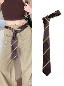 1pc Fashionable Brown Belt, High-End Waist Accessory Suitable For Y2K Style Casual Outings For College Students - Multicolor - View 8